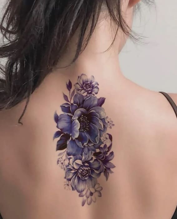 Violet Flower Tattoo Piece for back