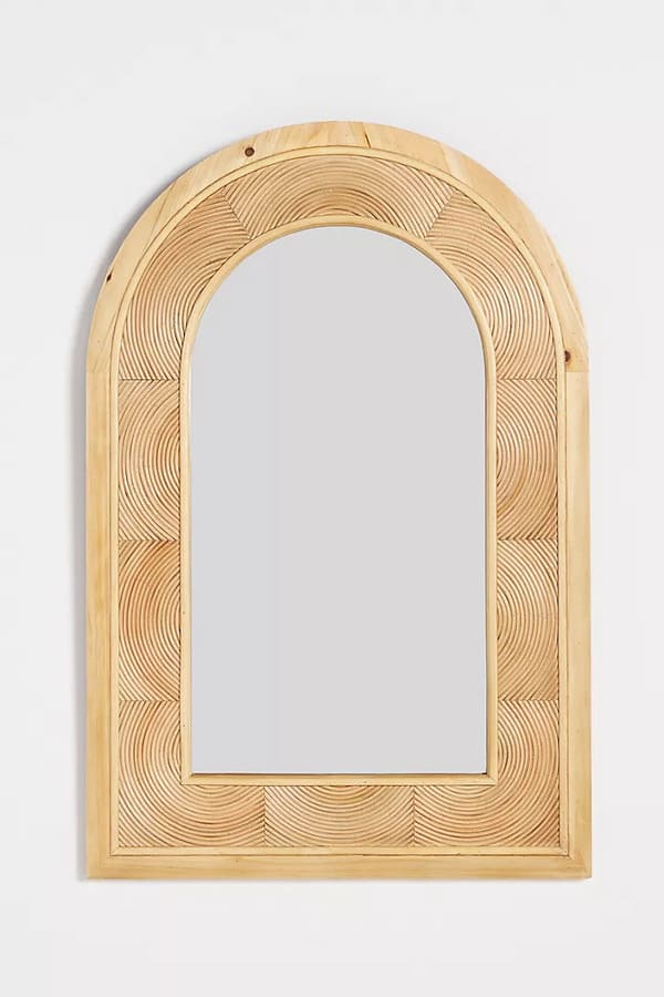rattan wall mirror, wall decor Anthropologie