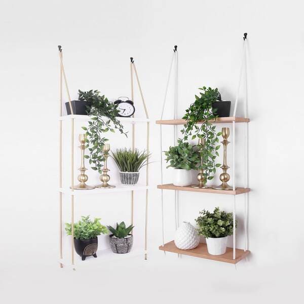 Three Tier Rope Wall Hanging Shelf