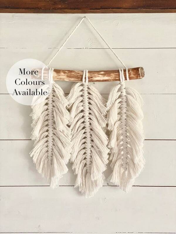Handmade Macrame Feathers Wall Hanging