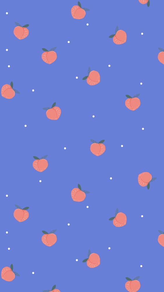 cute peaches blue background for mobile