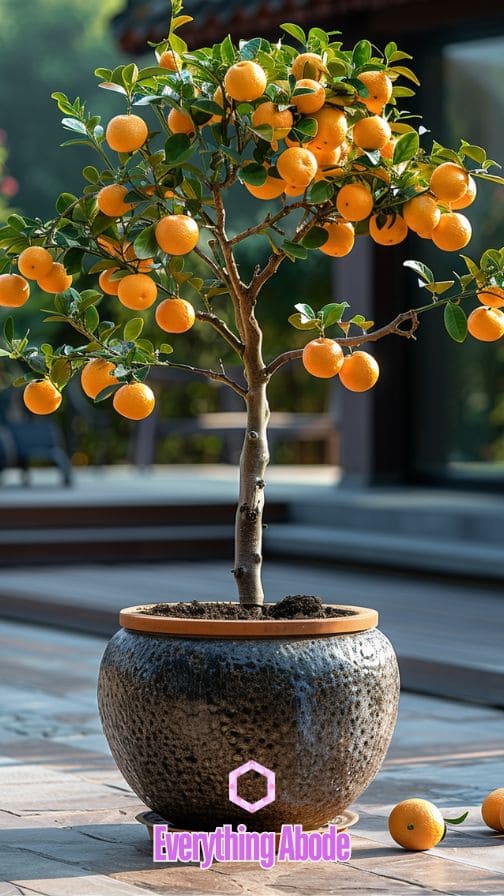 orange tree in pot