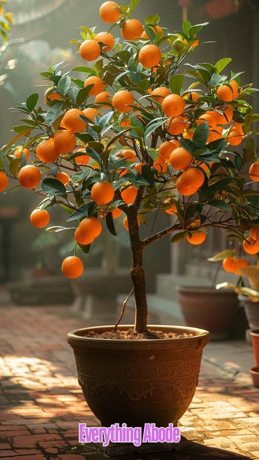 orange tree in pot
