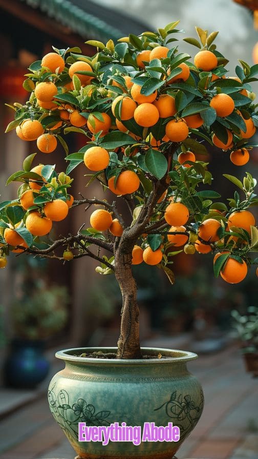 orange tree in pot