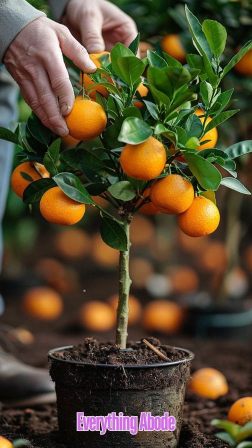 orange tree in pot