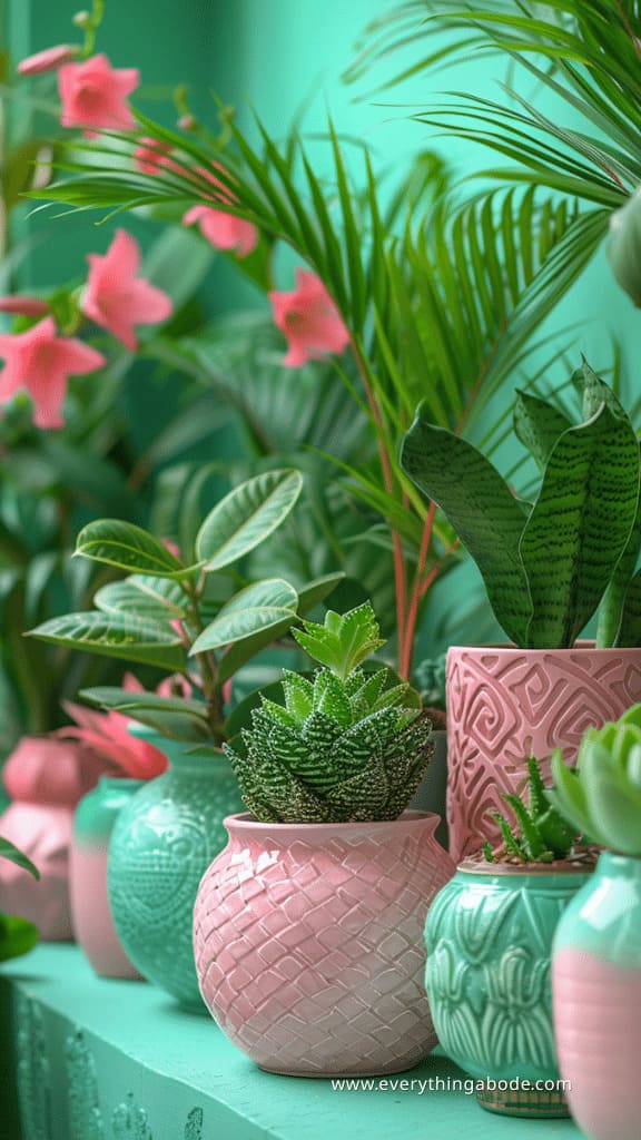 pink houseplants
