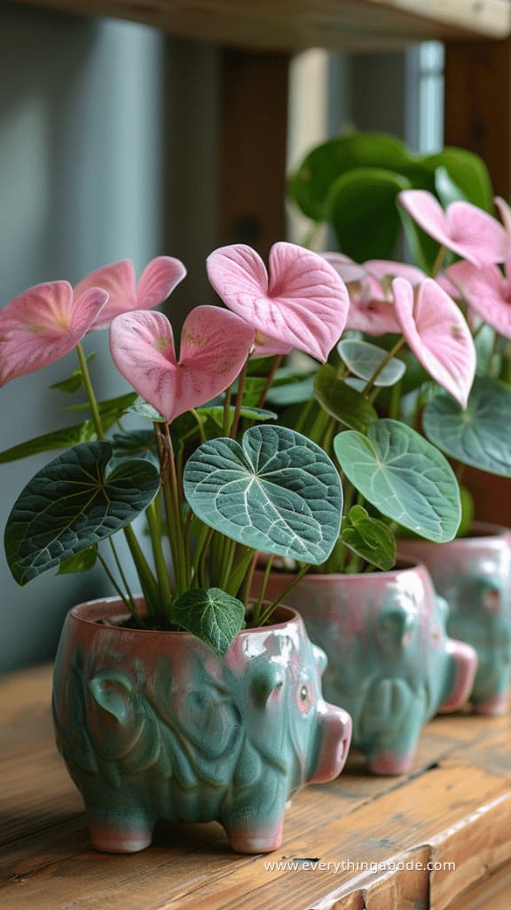 pink houseplants