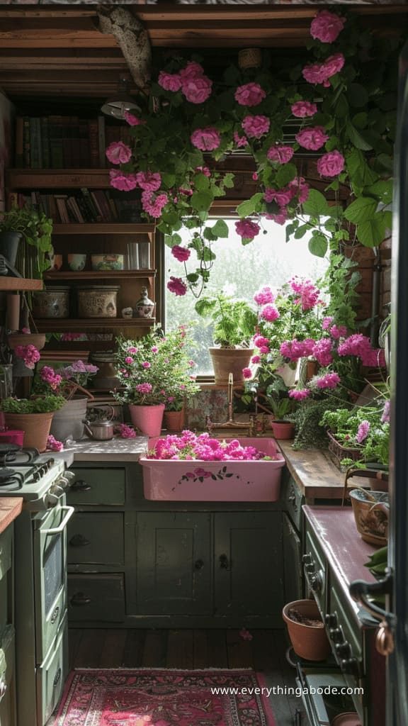 pink houseplants