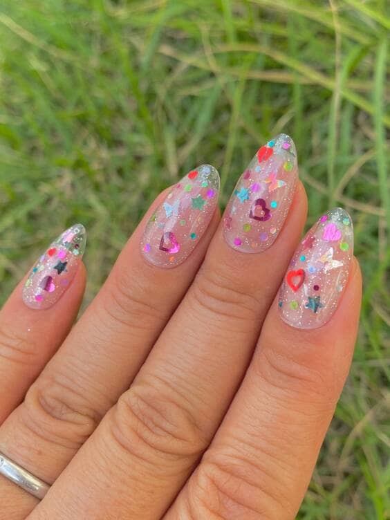 Holographic Sparkle spring nails