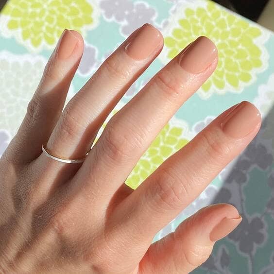 Short Square Nude Nails
