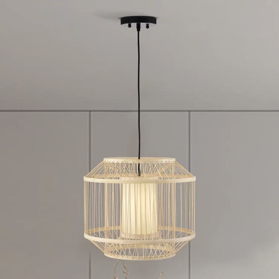 rattan wood pendant light