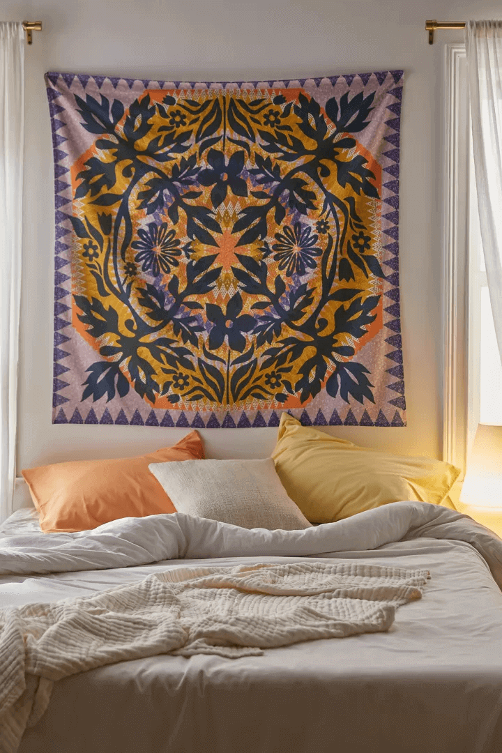 Colorful boho Amaya Medallion Tapestry