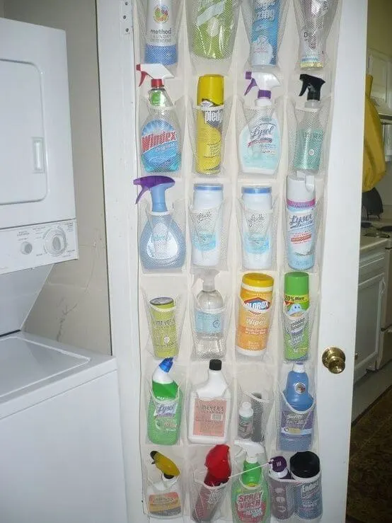 100 ways to organize - Streamline Your Cleaning products with a Shoe Organizer