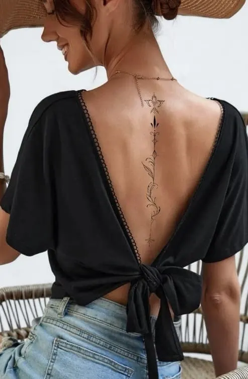Ornamental Spine Tattoo