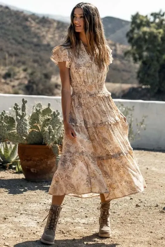 paisley midi dresses for women