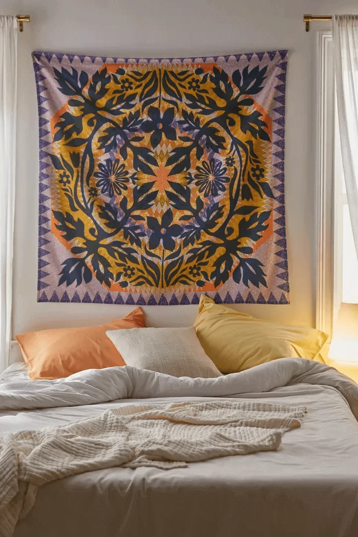 Colorful boho Amaya Medallion Tapestry