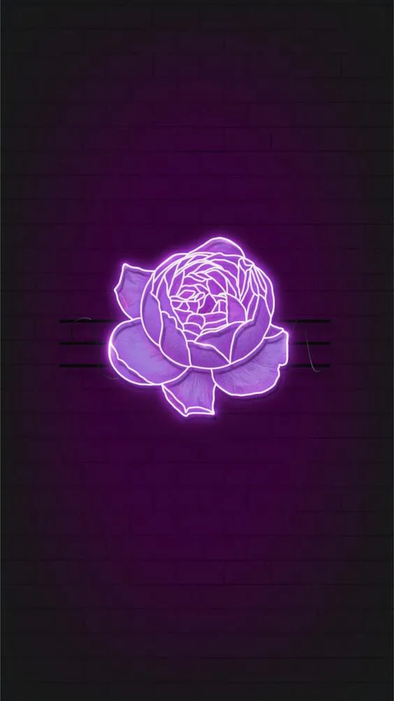 Neon purple flower black wallpaper, neon iphone wallpaper, Free Dark Mobile