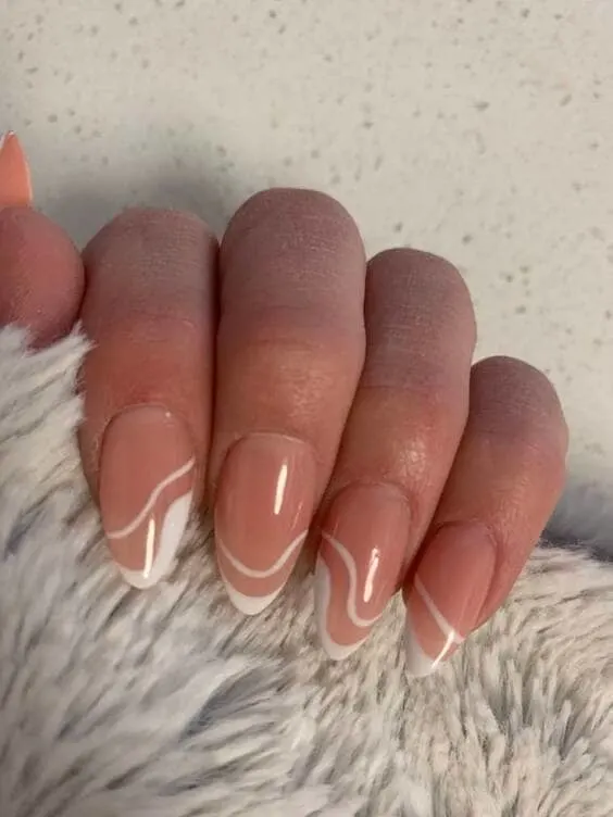 French Abstract Press On Nails