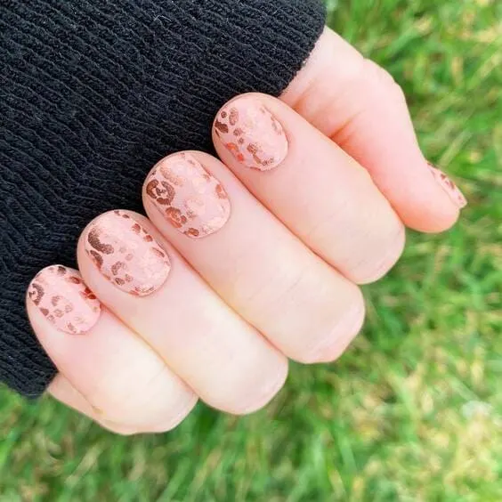 Rose Gold Cheetah Nail Wraps