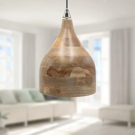 Teardrop Wood Pendant on Overstock